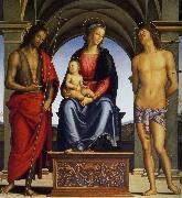 Madonna with Child Enthroned between Saints John the Baptist and Sebastian Pietro Perugino